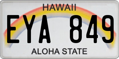 HI license plate EYA849