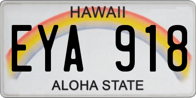 HI license plate EYA918