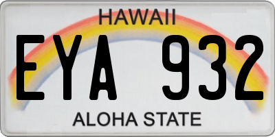 HI license plate EYA932