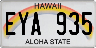 HI license plate EYA935