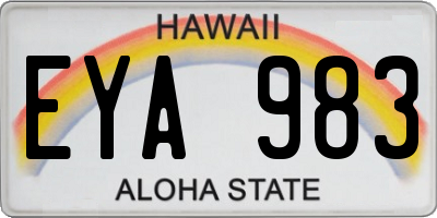 HI license plate EYA983