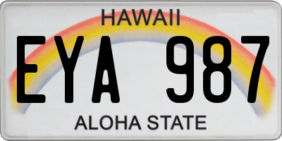 HI license plate EYA987
