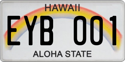 HI license plate EYB001