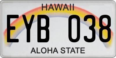 HI license plate EYB038