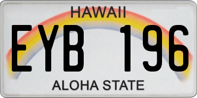 HI license plate EYB196