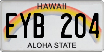 HI license plate EYB204