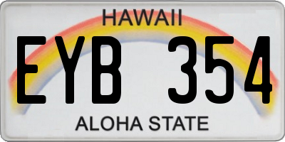 HI license plate EYB354