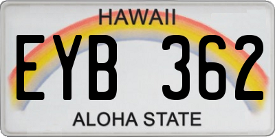 HI license plate EYB362