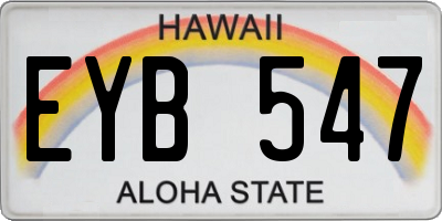 HI license plate EYB547