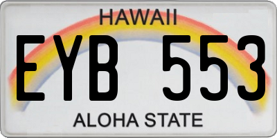 HI license plate EYB553