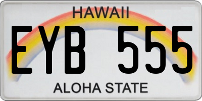 HI license plate EYB555