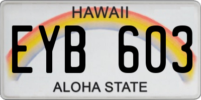 HI license plate EYB603