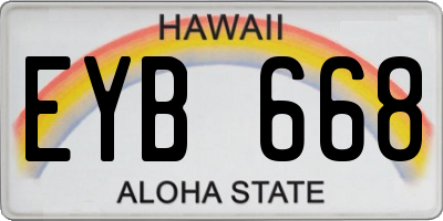 HI license plate EYB668