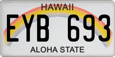 HI license plate EYB693