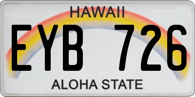 HI license plate EYB726