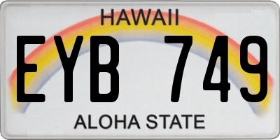 HI license plate EYB749