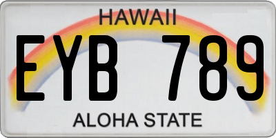 HI license plate EYB789