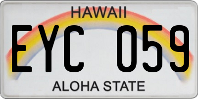 HI license plate EYC059