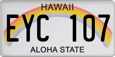 HI license plate EYC107