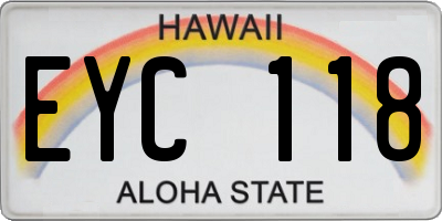 HI license plate EYC118