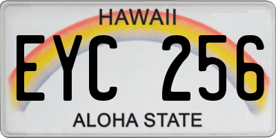 HI license plate EYC256