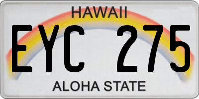 HI license plate EYC275