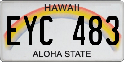 HI license plate EYC483