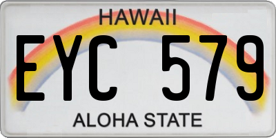 HI license plate EYC579