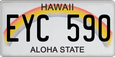 HI license plate EYC590