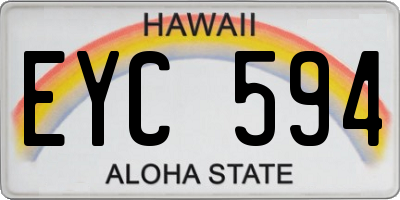 HI license plate EYC594