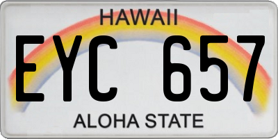 HI license plate EYC657