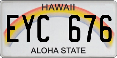 HI license plate EYC676