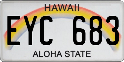 HI license plate EYC683