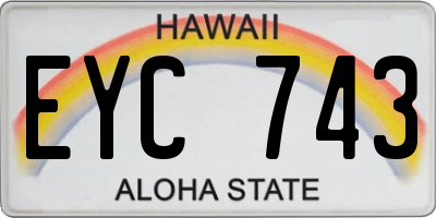 HI license plate EYC743