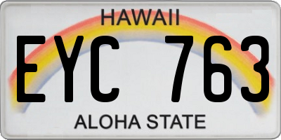 HI license plate EYC763