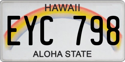 HI license plate EYC798