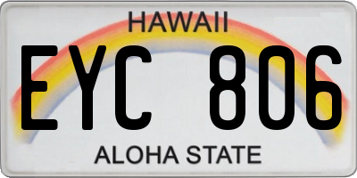 HI license plate EYC806