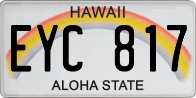 HI license plate EYC817