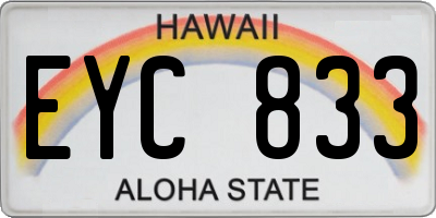 HI license plate EYC833
