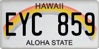 HI license plate EYC859