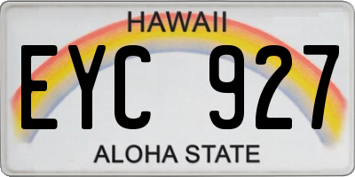 HI license plate EYC927