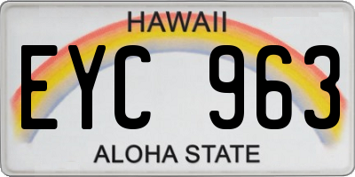 HI license plate EYC963