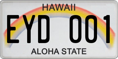 HI license plate EYD001