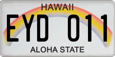 HI license plate EYD011