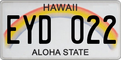HI license plate EYD022