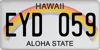 HI license plate EYD059