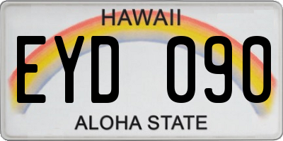 HI license plate EYD090