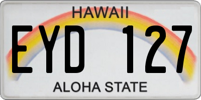 HI license plate EYD127