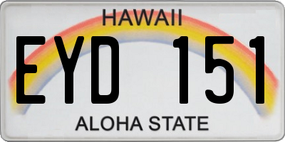 HI license plate EYD151