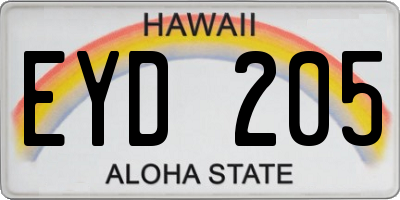 HI license plate EYD205
